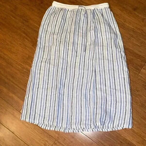 Sita Murt - 100 % linen blue/white stripe skirt - new w/o tag - size 40 (US 8)